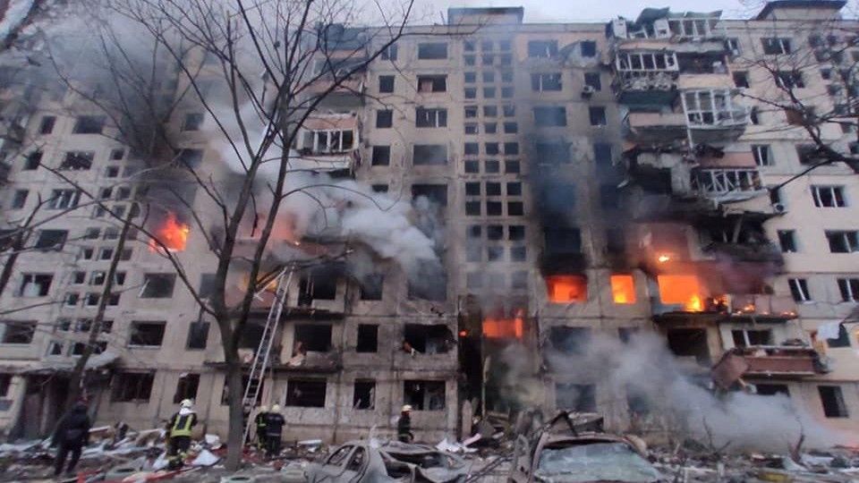 Ataque Prédio Kiev Ucrânia