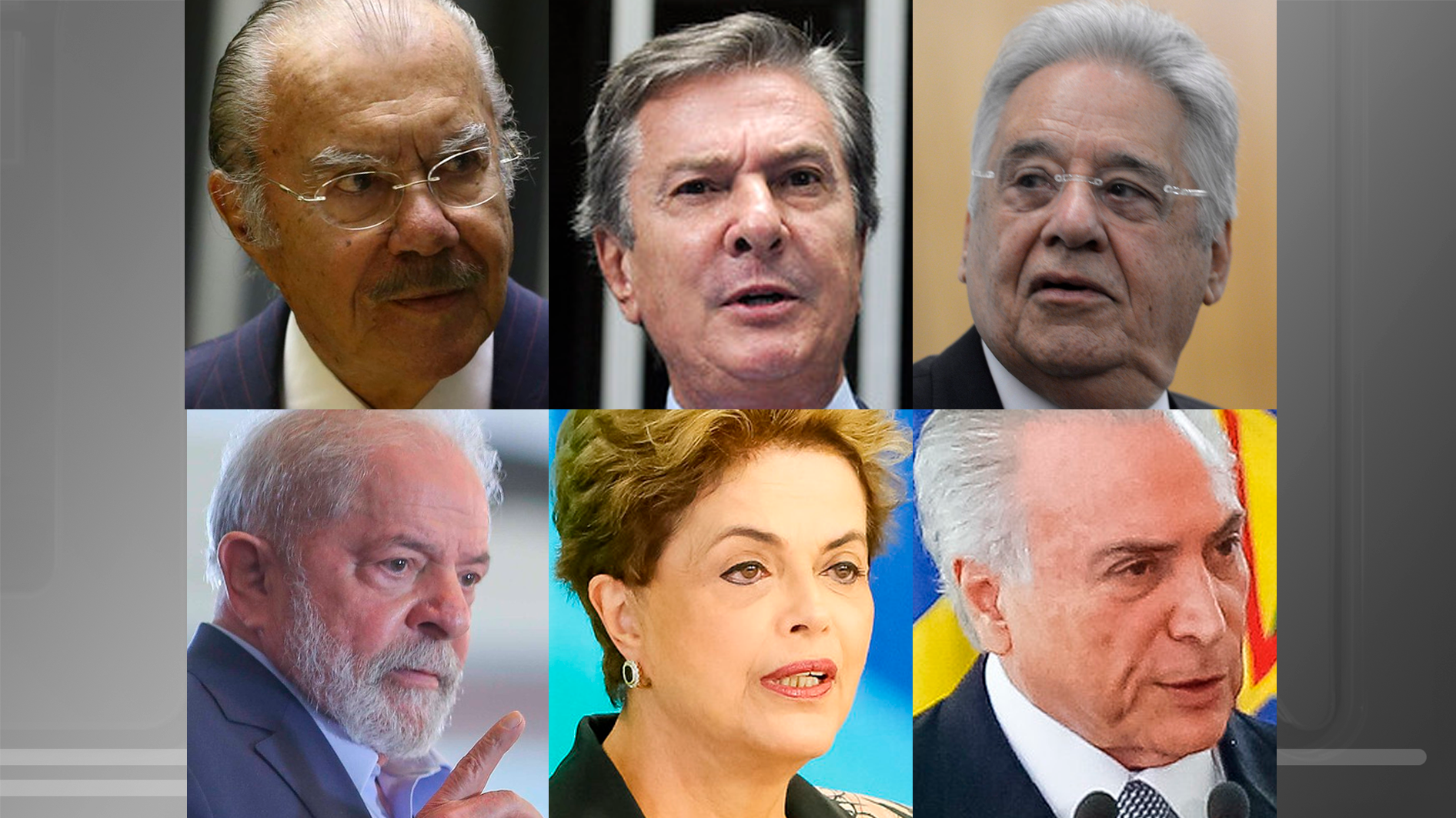 Sarney, Collor, FHC, Lula, Dilma e Temer