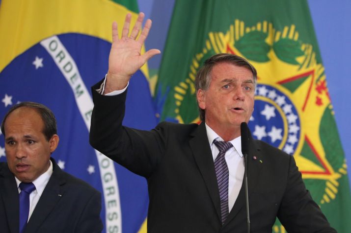 Bolsonaro durante a solenidade de posse de ministros nesta quinta-feira (31) / FÁTIMA MEIRA/FUTURA PRESS/ESTADÃO CONTEÚDO