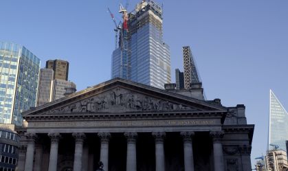 London UK. Royal Exchange. Financial district