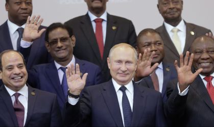 Group photo of Russia's President Vladimir Putin and participants in Russia-Africa Summit in Sochi
