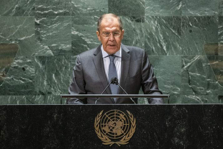 Ministro das Relações Exteriores da Rússia, Sergey Lavrov, durante Assembleia-Geral da ONU / Eduardo Munoz - Pool/Getty Images