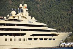 Iate Dilbar, do bilionário russo Alisher Usmanov, em foto de setembro de 2018, na Turquia