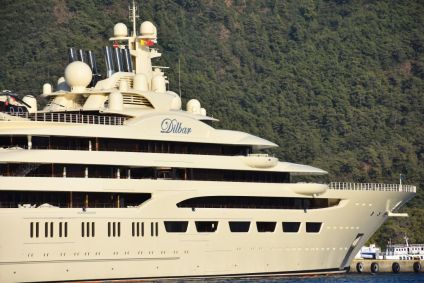 Iate Dilbar, do bilionário russo Alisher Usmanov, em foto de setembro de 2018, na Turquia