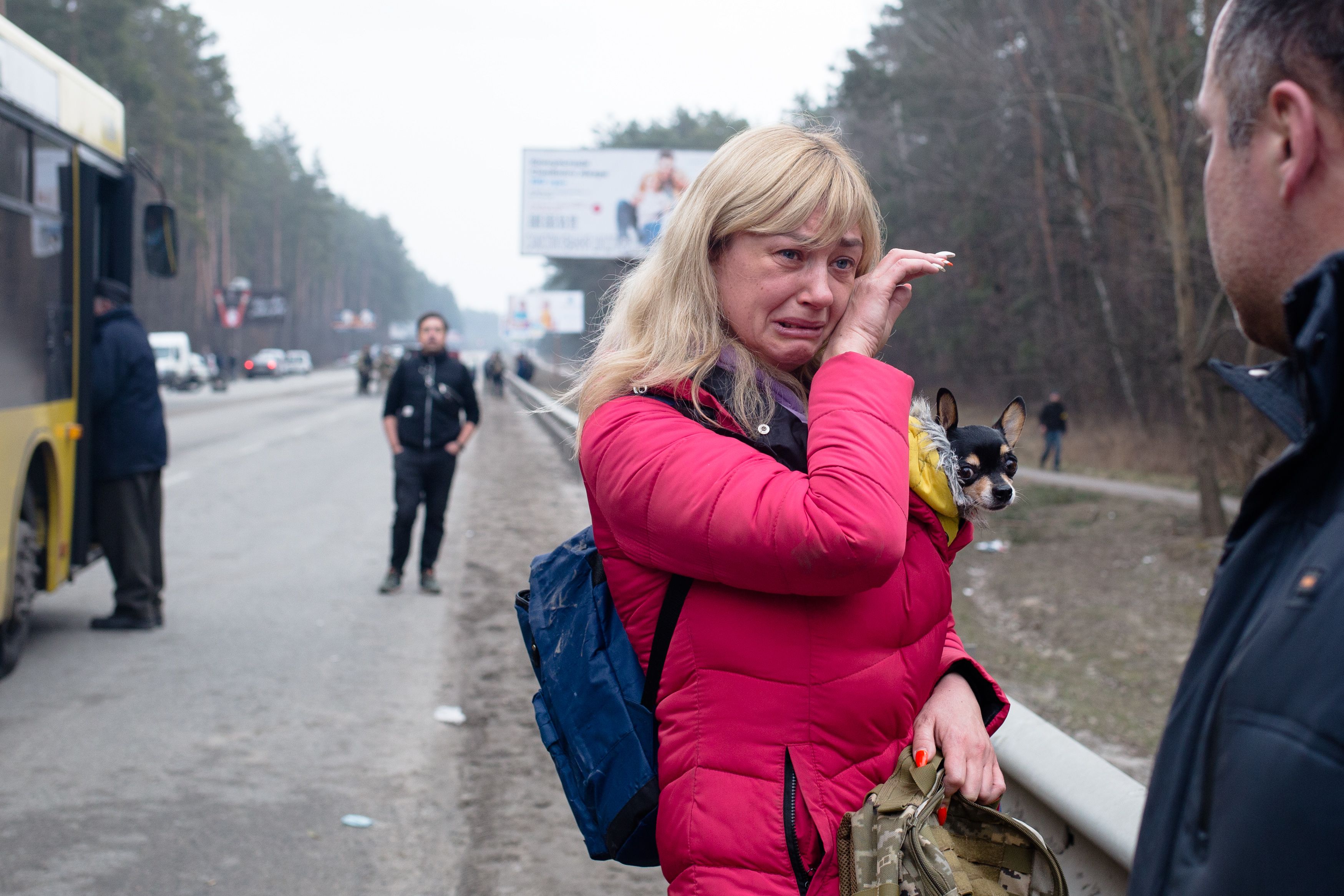 Russian Shells Fall On Evacuation Route From Irpin Toward Kyiv