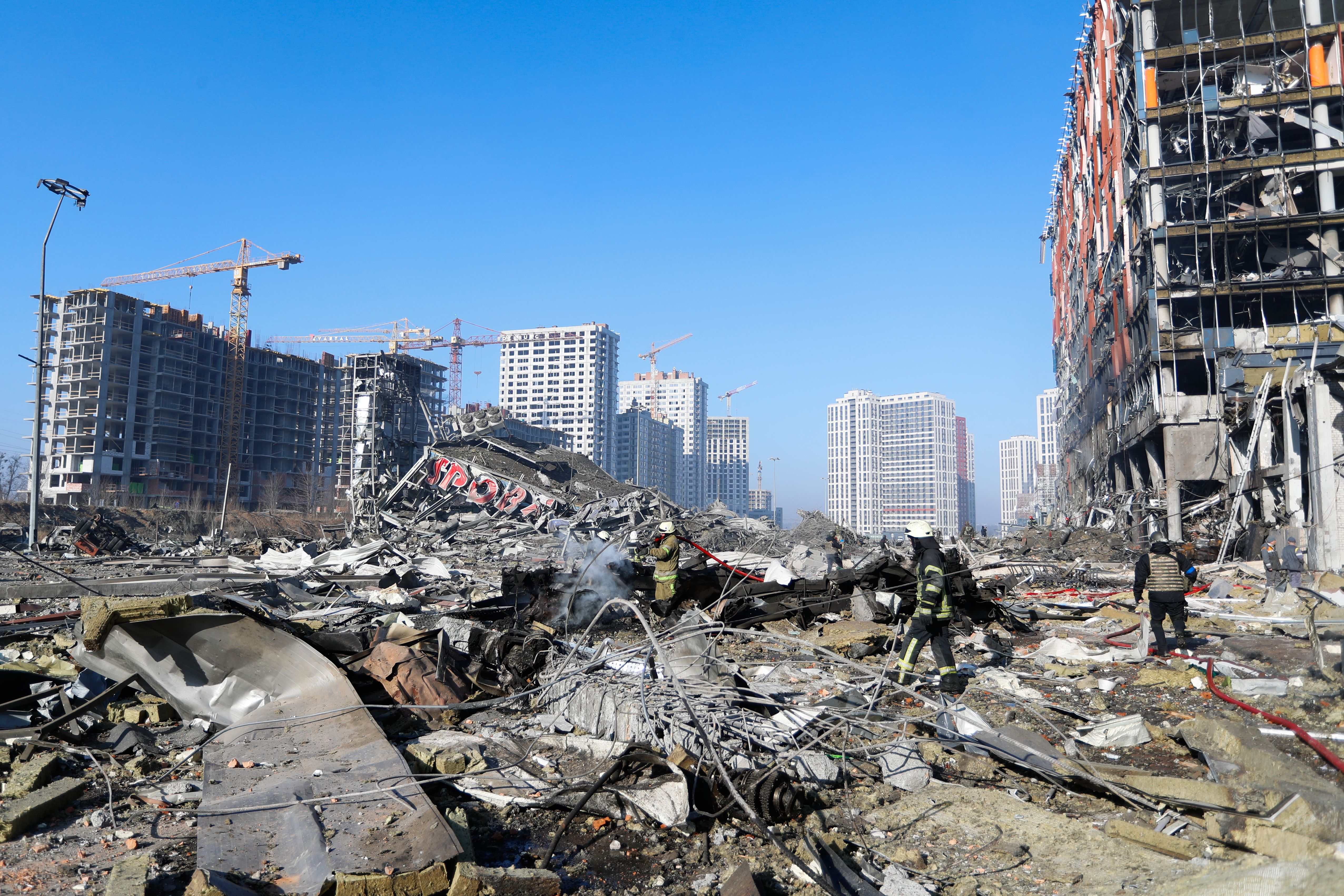 Russian Air Strikes On Residential Area In Kyiv, Ukraine