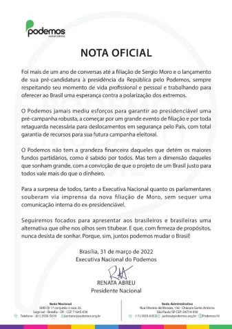 Foto: Reprodução/Podemos