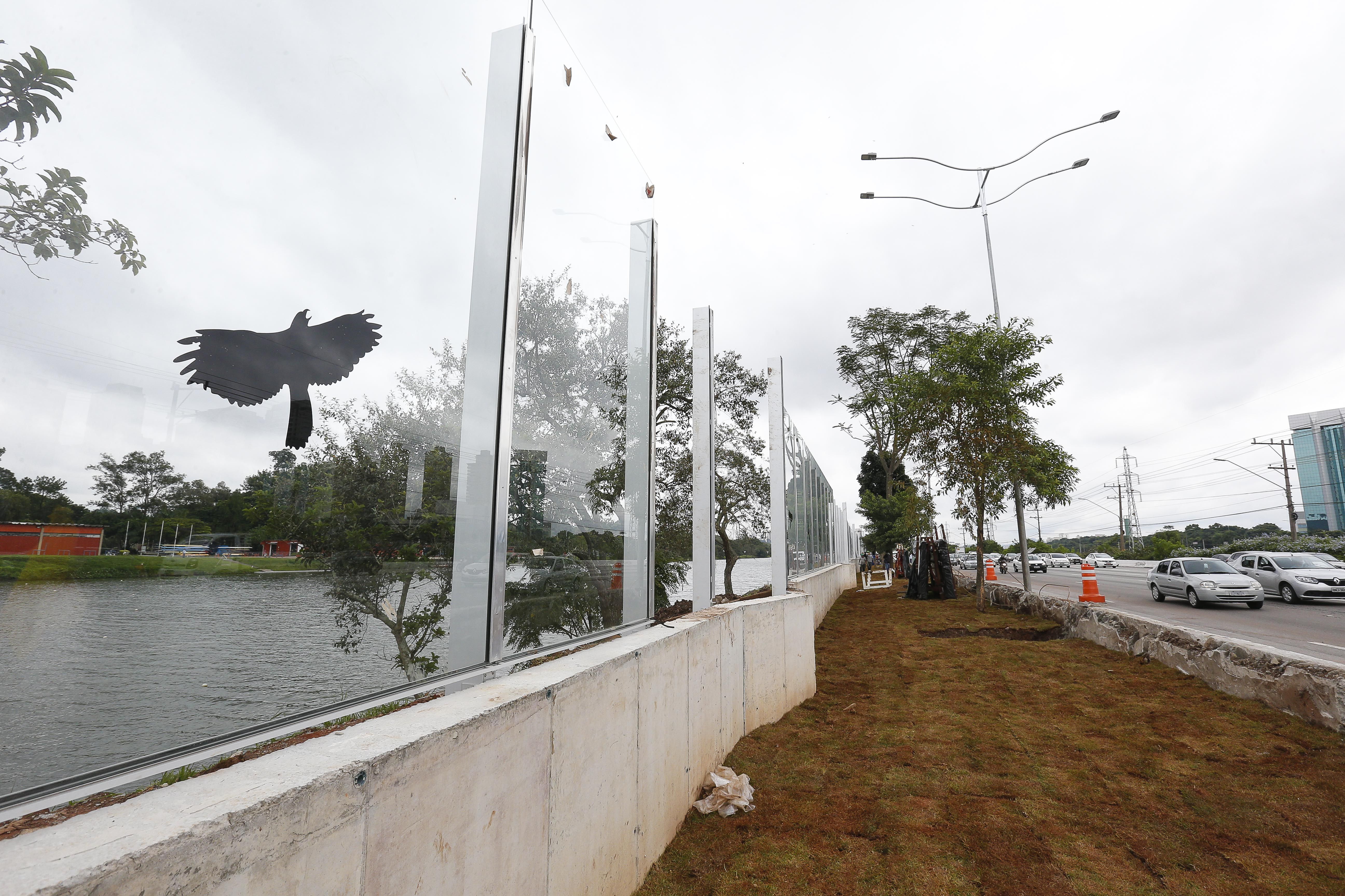 Construção do Novo Muro da Raia Olímpica da USP corredor verde