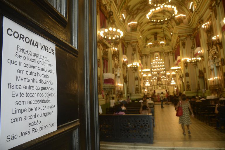 Igreja de São José, no centro do Rio de Janeiro, durante a pandemia de Covid-19 em 2020 / Fernando Frazão/Agência Brasil