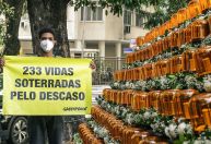 Petrópolis: protesto do Greenpeace Brasil homenageia vítimas da tragédia