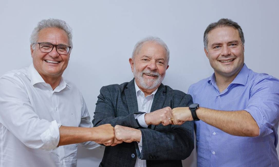 Renan Calheiros e Renan Filho com o ex-presidente Luiz Inácio Lula da Silva