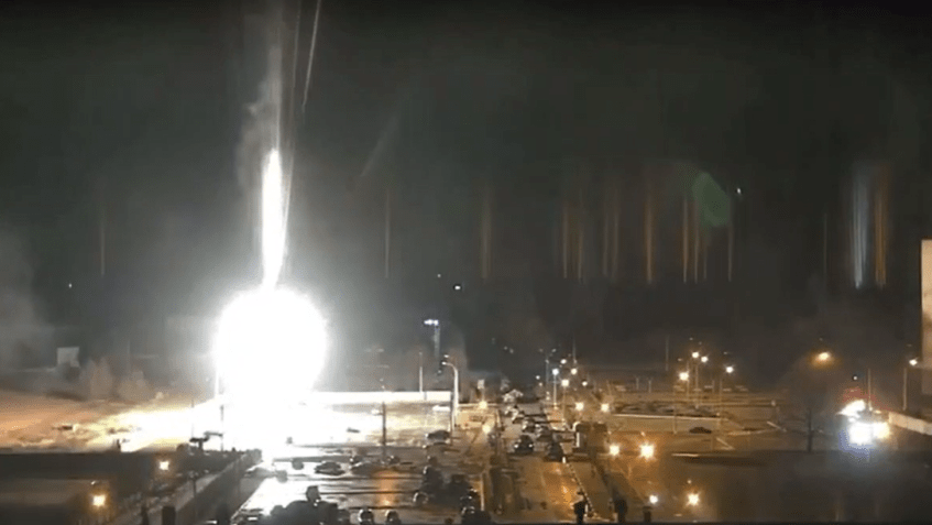 Usina nuclear de Zaporizhzhia é atingida por ataque russo / Reprodução