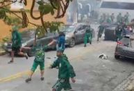 Confronto entre torcedores do Santos e Coritiba termina com 16 detidos