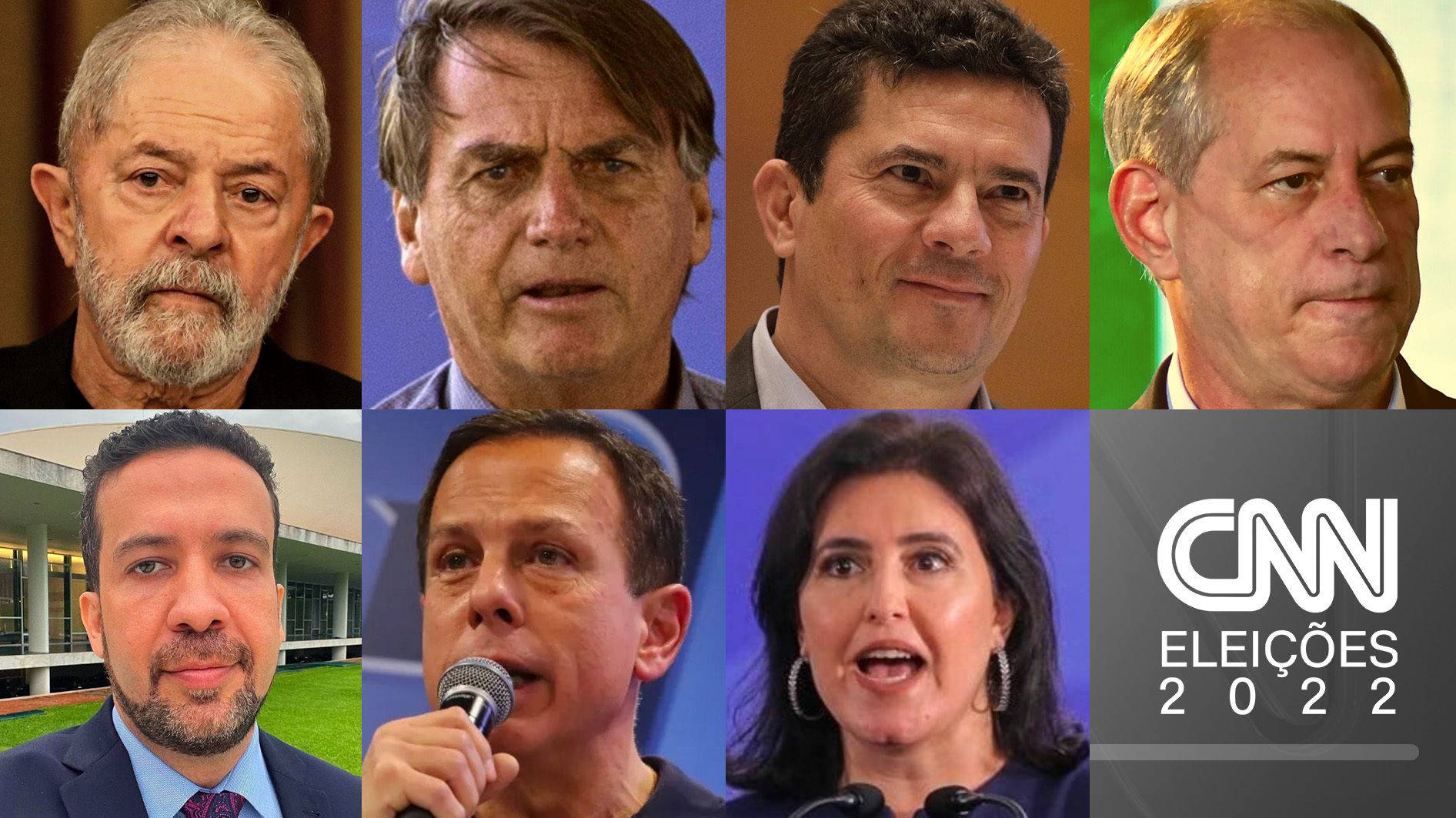 Montagem Lula Bolsonaro Moro Ciro Janones Doria Tebet
