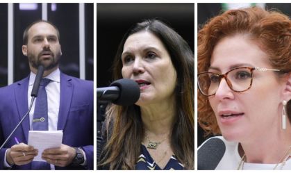 Deputados Eduardo Bolsonaro, Bia Kicis e Carla Zambelli