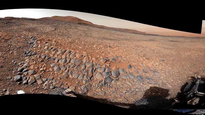 O Curiosity capturou um panorama de 360 ​​graus em 23 de março do terreno "jacaré". / Nasa/JPL-Caltech/MSSS