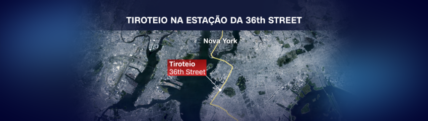 Mapa mostra local onde aconteceu o tiroteio e ilha de Manhattan, região central de Nova York / Reprodução/CNN