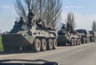 Comboio militar russo é visto indo em direção à região de Donbass