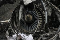 Motor destruído do Antonov An-225 Mriya; avião era o maior cargueiro do mundo