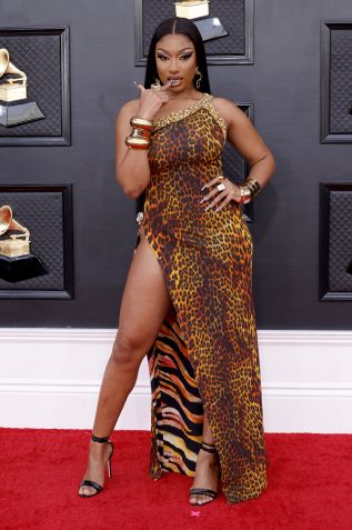 Megan Thee Stallion no Grammy 2022 / Getty Images for The Recording A
