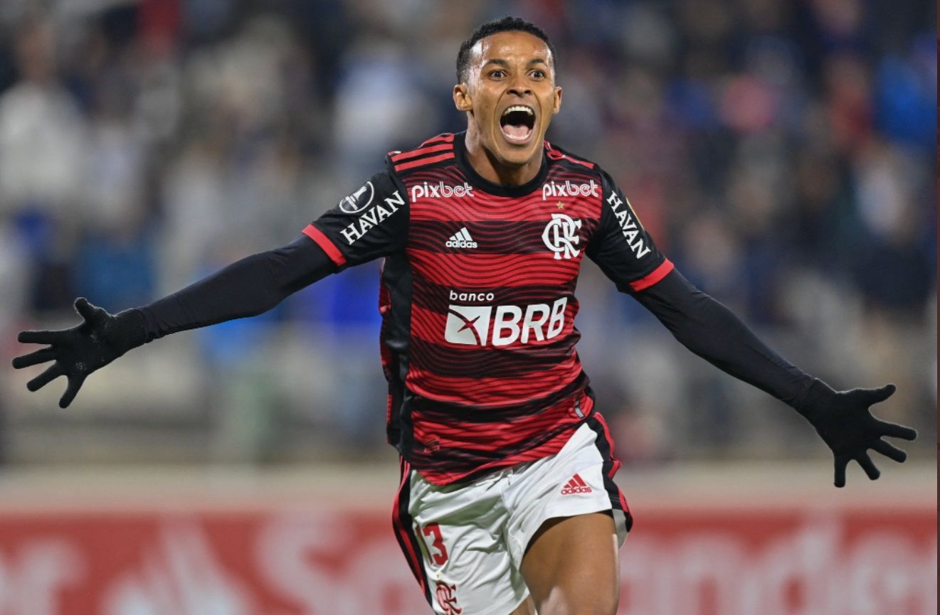 Atacante Lázaro, do Flamengo, que marcou no jogo desta quinta (28)
