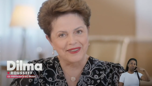 Dilma Rousseff em inserção na campanha partidária do PT na TV