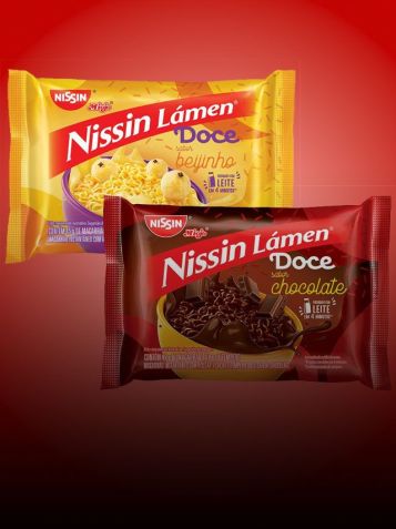 Miojo doce chocolate e beijinho / Divulgação/Nissin