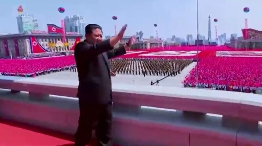 O atual líder da Coreia do Norte, Kim Jong Un, durante celebração do "Dia do Sol" / Foto: Reprodução/Reuters