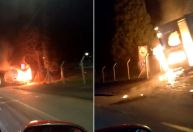 Criminosos atacam transportadora e batalhão da PM em Guarapuava, no interior do Paraná