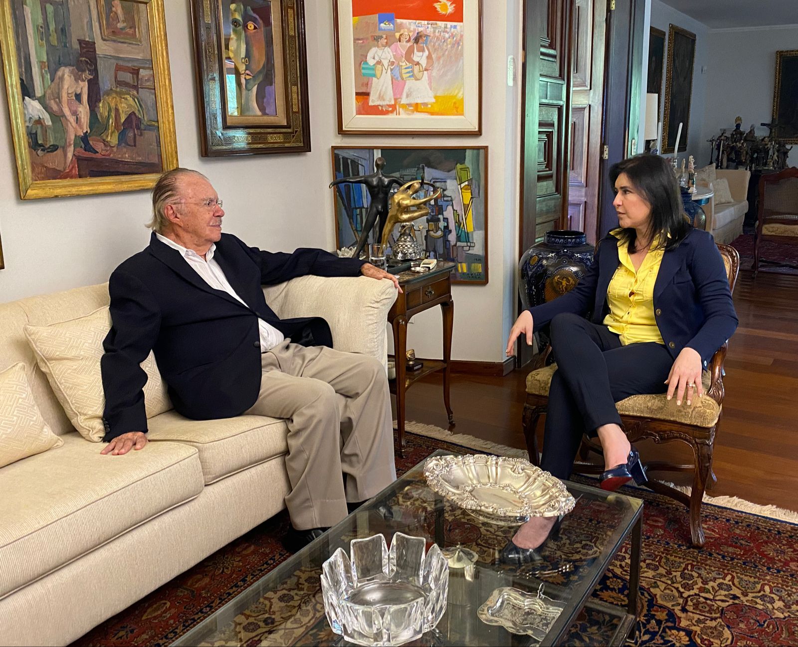 O ex-presidente José Sarney e a senadora Simone Tebet