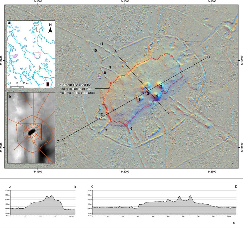 Linha de contorno usada para cálculo do volume da área central / P52/ DAI /Nature