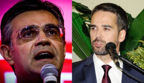 O governador de São Paulo, Rodrigo Garcia (à esq.) e o ex-governador do Rio Grande do Sul Eduardo Leite, ambos do PSDB