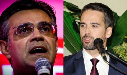 O governador de São Paulo, Rodrigo Garcia (à esq.) e o ex-governador do Rio Grande do Sul Eduardo Leite, ambos do PSDB