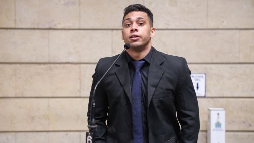 Vereador Gabriel Monteiro durante sessão na Câmara do Rio