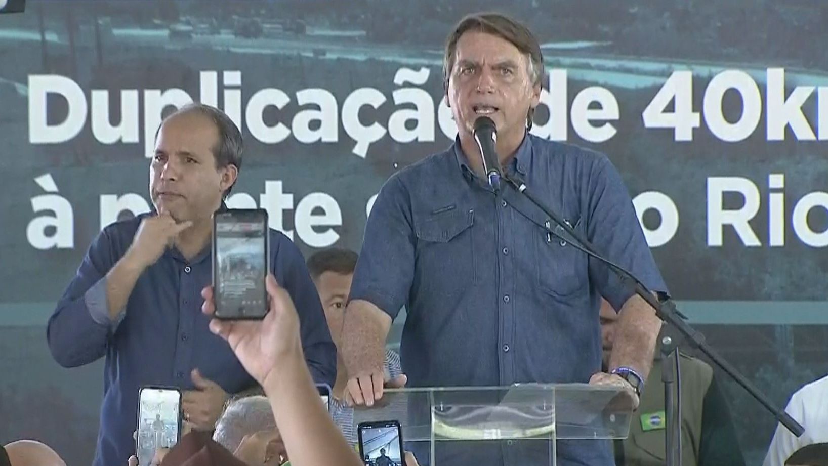 O presidente Jair Bolsonaro, durante evento em Sergipe