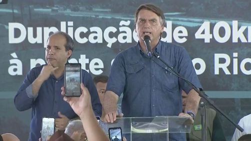 O presidente Jair Bolsonaro, durante evento em Sergipe