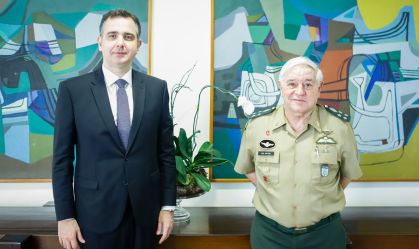 Rodrigo Pacheco se reúne com o presidente do Superior Tribunal Militar
