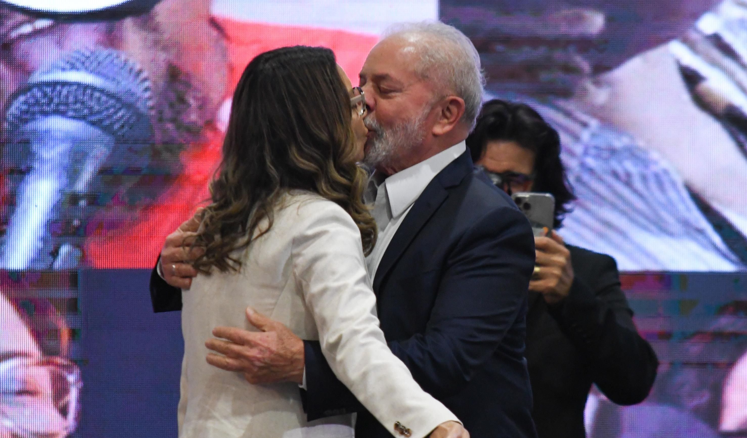 Lula e Janja em evento no Expo Center Norte, em São Paulo