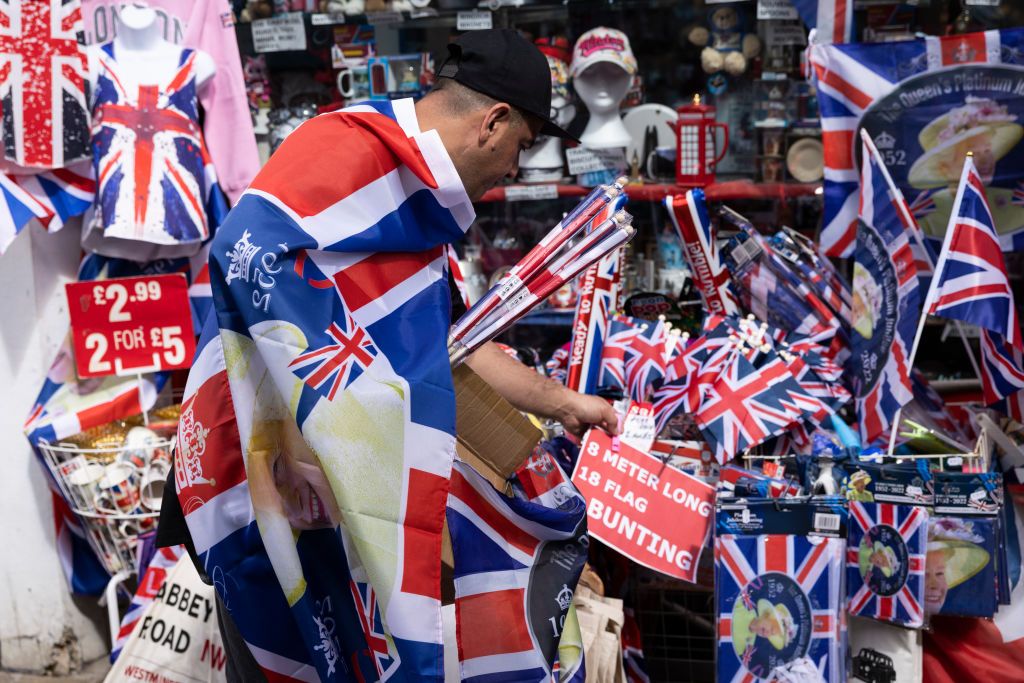 Preparations Are Made Around London For Queen Elizabeth II's Platinum Jubilee