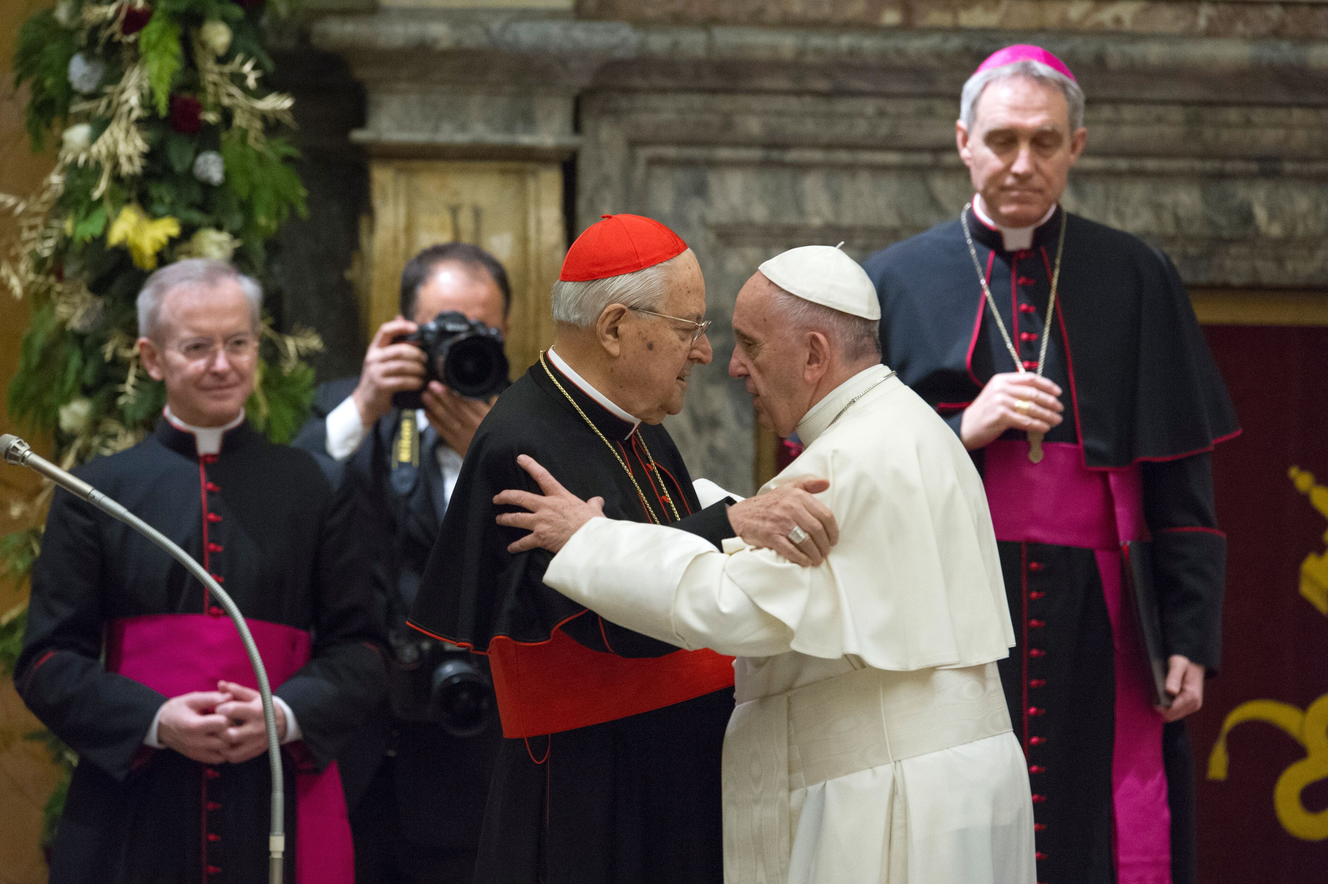 Pope Francis Receives Christmas Greetings From The Roman Curia