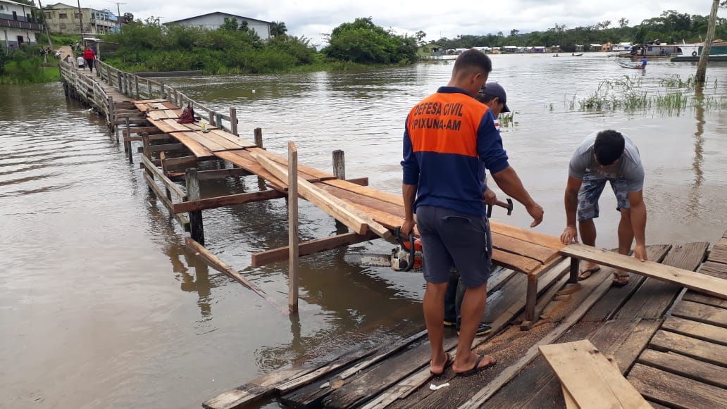 Cheia na cidade de Ipixuná (AM), no início deste ano / Divulgação/Secom