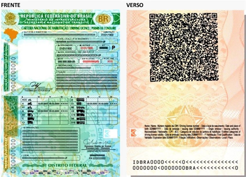 Frente e verso do novo documento / Divulgação/Detran-MT