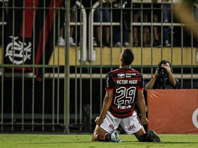 Victor Hugo comemora o seu gol, na partida contrao Altos-PI / ALEXANDRE NETO/PHOTOPRESS/Estadão Conteúdo) 11/05/2022 - Foto: ALEXANDRE NETO/PHOTOPRESS/ESTADÃO CONTEÚDO