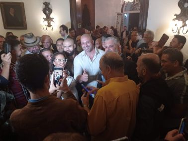 Deputado Daniel Silveira (PTB-RJ) participou de encontro no diretório do seu partido em São Paulo