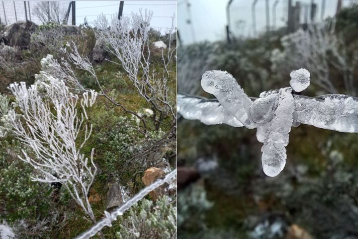 Primeiros registros de neve em Urupema / Marleno Muniz Farias/Prefeitura de Urupema/Divulgação