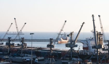 Port of Latakia and Mediterranean Sea in Syria