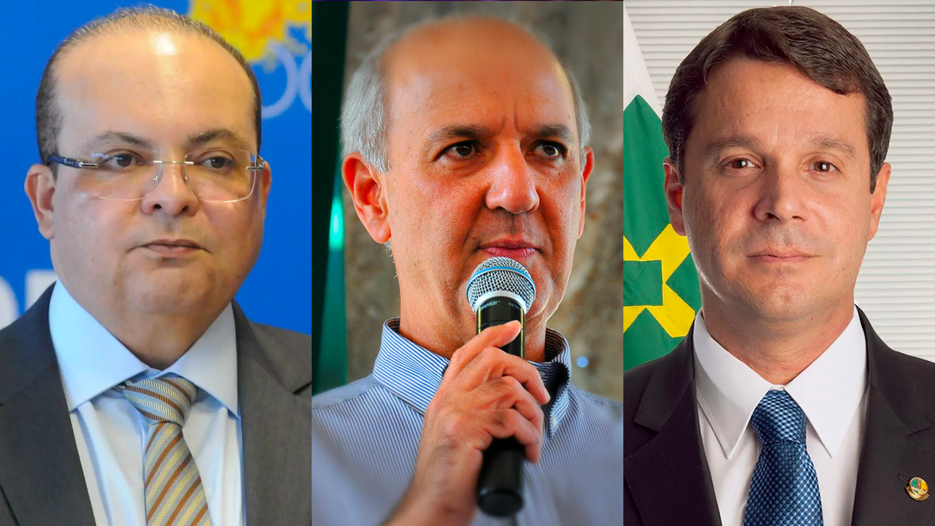 Os pré-candidatos ao governo do Distrito Federal Ibaneis Rocha (MDB), José Roberto Arruda (PL) e Reguffe (União Brasil)
