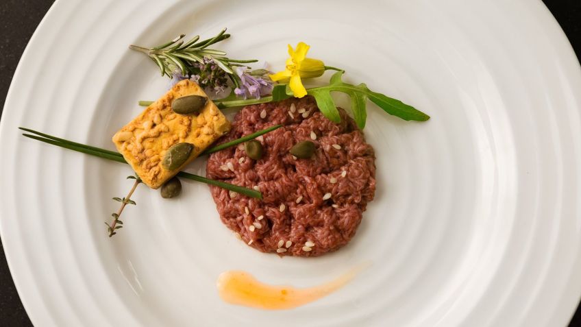 Este steak tartar feito com carne cultivada da Mosa Meat. / Redwan Farooq
