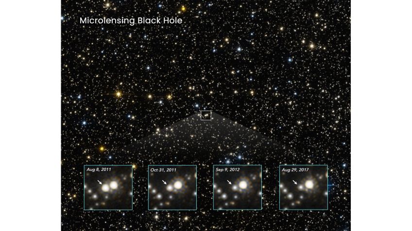 O céu cheio de estrelas mostrado nesta imagem do Hubble está na direção do centro da galáxia. / NASA, ESA, K. Sahu (STScI), J. D