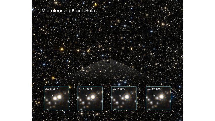 O céu cheio de estrelas mostrado nesta imagem do Hubble está na direção do centro da galáxia. / NASA, ESA, K. Sahu (STScI), J. D